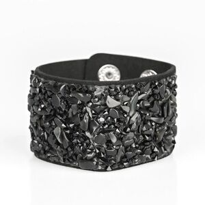 10/$25🦋 Paparazzi Crush Rush Black Single Wrap Snap Bracelet